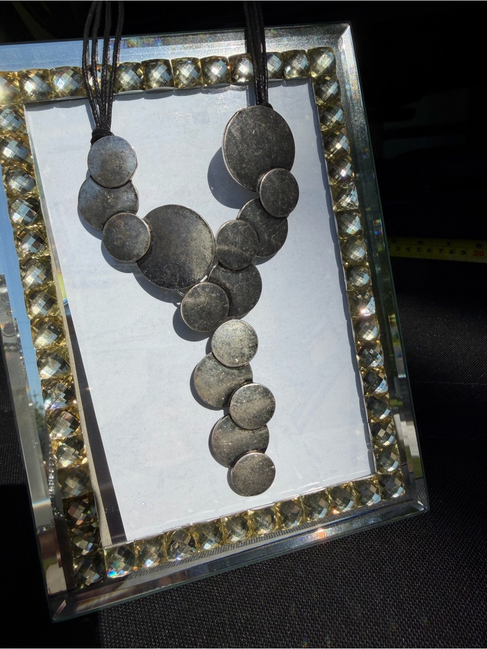 Statement Silver-Tone Disc Necklace